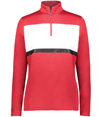 Ladies Prism Bold 1/4 Zip SCARLET/WHITE