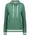 Ladies All American Hoodie DARK GREEN HEATHER/WHITE