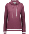 Ladies All American Hoodie MAROON HEATHER/WHITE
