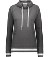 Ladies All American Hoodie CARBON HEATHER/WHITE