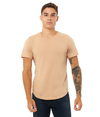 Mens Jersey Curved Hem Tee HEATHER SAND DUNE (52C/48P)