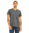 Unisex Textured V-Neck Tee ASPHALT SLUB (50P/37.5C/12.5)