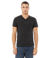 Unisex Textured V-Neck Tee BLACK MARBLE (91P/9C)