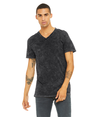 Unisex Textured V-Neck Tee BLACK MINERAL WASH (100C)