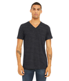 Unisex Textured V-Neck Tee CHARCOAL BLACK SLUB (50P/37.5C/12.5)