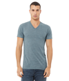 Unisex Textured V-Neck Tee DENIM SLUB (50P/37.5C/12.5)