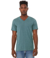 Unisex CVC V-Neck Tee HEATHER DEEP TEAL