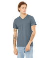 Unisex CVC V-Neck Tee HEATHER SLATE