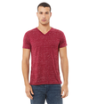 Unisex Textured V-Neck Tee MAROON MARBLE (91P/9C)
