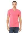 Unisex CVC V-Neck Tee NEON PINK