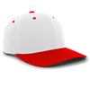 Cotton Poly Cap WHITE/RED