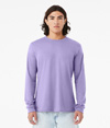 Unisex CVC Long Sleeve Tee HEATHER DARK LAVENDER