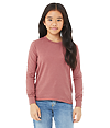 Youth Long Sleeve CVC Tee HEATHER MAUVE