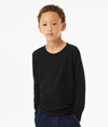 Youth Long Sleeve CVC Tee SOLID BLACK BLEND