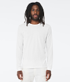Unisex CVC Long Sleeve Tee SOLID WHITE BLEND