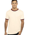 Cotton Ringer T-Shirt NATURAL/MAROON