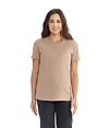 Womens Cotton Relaxed Tee TAN