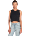Womens Festival Crop Tank BLACK