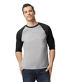 Adult 3/4 Raglan T-Shirt SPORT GREY/BLACK