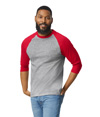 Adult 3/4 Raglan T-Shirt SPORT GREY/RED