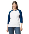 Adult 3/4 Raglan T-Shirt WHITE/NAVY