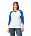 Adult 3/4 Raglan T-Shirt WHITE/ROYAL