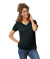 Heavy Cotton Womens V-Neck BLACK