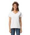Heavy Cotton Womens V-Neck WHITE