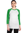 Tri-Blend 3/4 Raglan T-Shirt ENVY/HEATHER WHITE