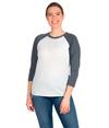 Tri-Blend 3/4 Raglan T-Shirt INDIGO/HEATHER WHITE