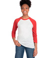 Tri-Blend 3/4 Raglan T-Shirt VINTAGE RED/HEATHER WHITE