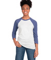 Tri-Blend 3/4 Raglan T-Shirt VINTAGE ROYAL/HEATHER WHITE