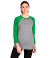 Tri-Blend 3/4 Raglan T-Shirt ENVY/PREMIUM HEATHER