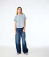 Womens Garment Dye Tee LIGHT WASHED DENIM