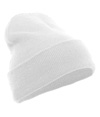 Knit Fold Over Beanie WHITE