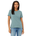 Womens Relaxed CVC HEATHER BLUE LAGOON