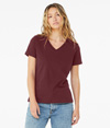 Womens Relaxed Jersey V-Neck MAROON