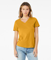 Womens Relaxed Jersey V-Neck MUSTARD