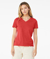 Womens Relaxed CVC V Neck HEATHER RED