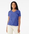 Womens Relaxed CVC V Neck HEATHER TRUE ROYAL