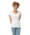 Softstyle Womens V-Neck WHITE