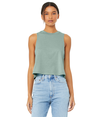 Racerback Cropped Tank HEATHER DUSTY BLUE