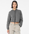 Womens Cropped Hoodie DEEP HEATHER