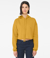 Womens Cropped Hoodie HEATHER MUSTARD
