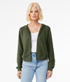 Womens Full Zip Hoodie MILITARY GREEN