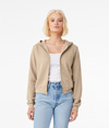 Womens Full Zip Hoodie TAN