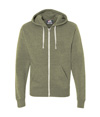 Triblend Full Zip Fleece Hood OLIVE TRIBLEND