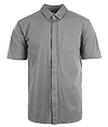 Perforated Stretch Button-Up LIGHT GREY