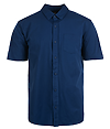 Perforated Stretch Button-Up NAVY