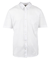 Perforated Stretch Button-Up WHITE